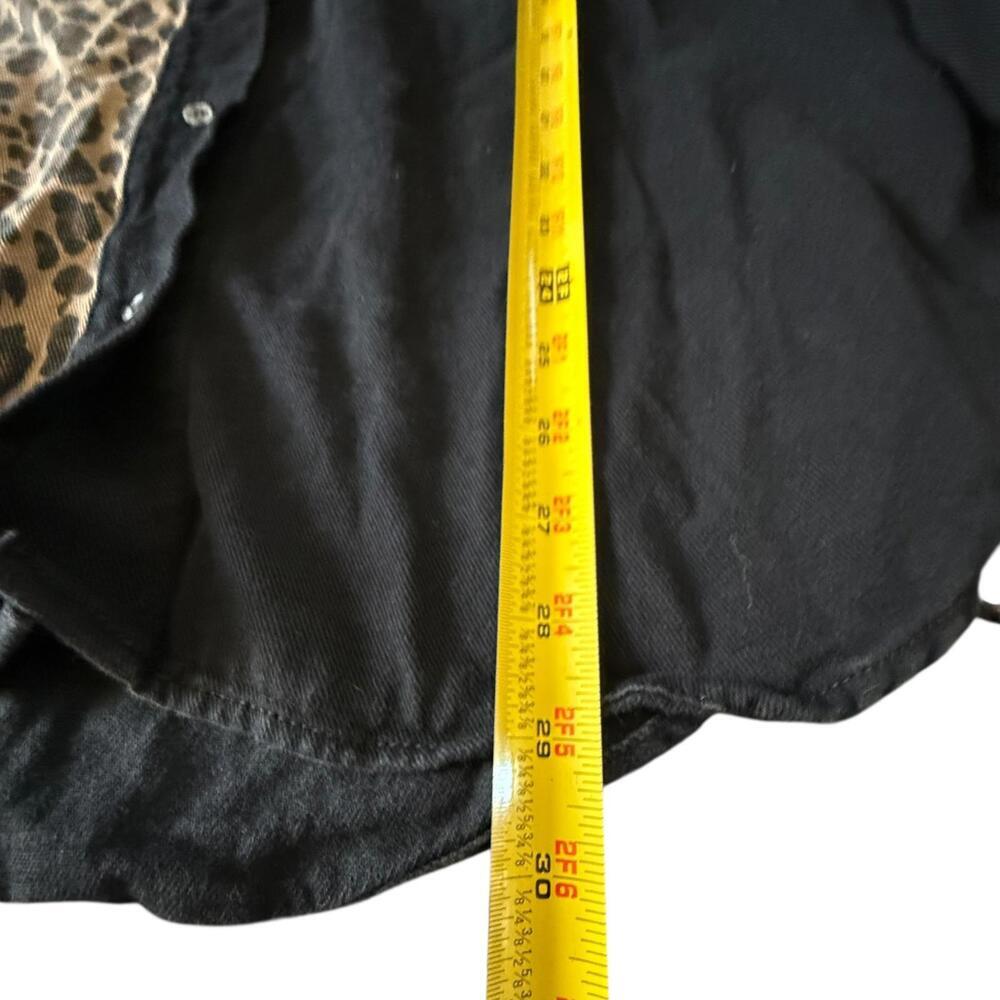 Missguided Black & Leopard Print Button-Up Shirt … - image 6